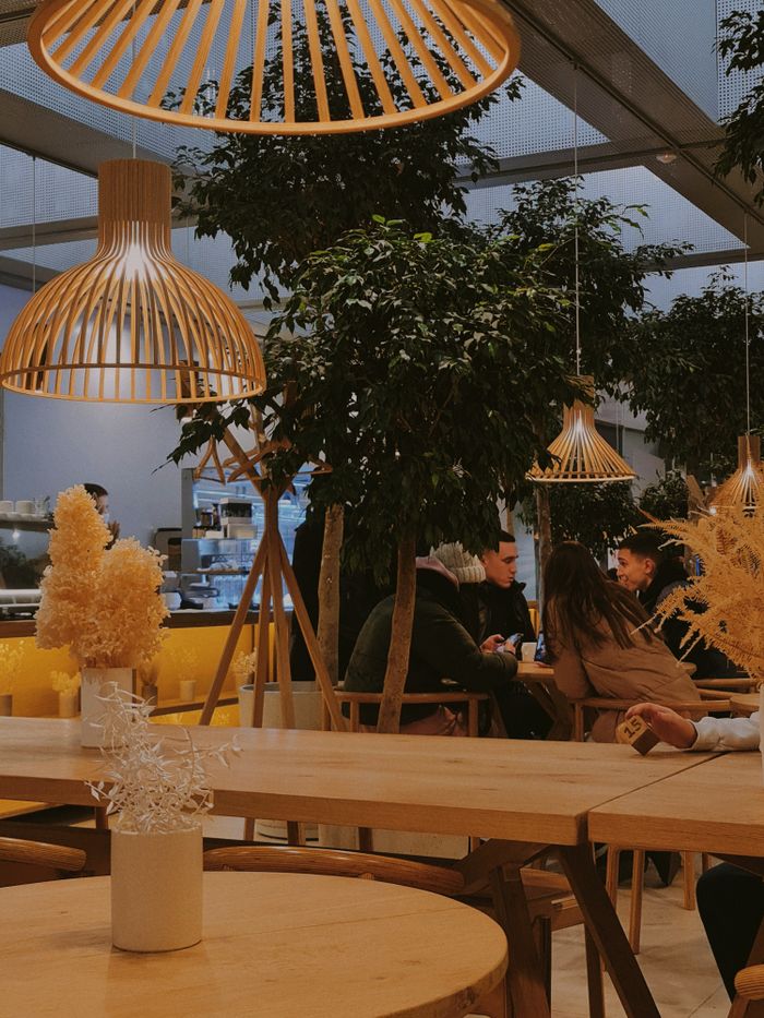 Mastering the First Impression: Your intriguing post title goes here A cozy café interior with warm wooden elements and ambient lighting, creating a relaxing atmosphere.